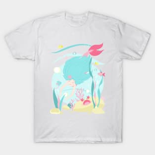 Cute Mermaid Diving Under the Sea T-Shirt